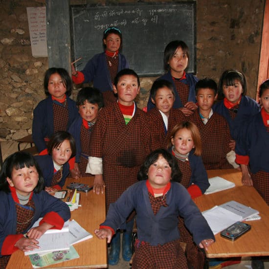 GHT Central Bhutan Kids at School in Lingshi