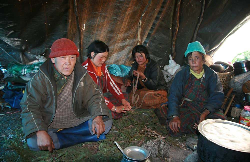 GHT Central Bhutan Trek nomad family in Lunana