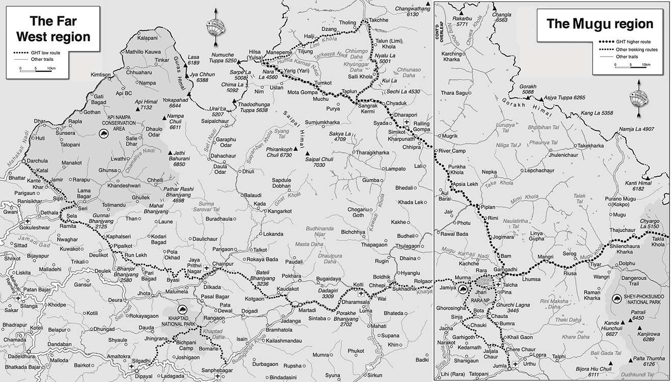 Mugu and Far West Region Nepal Map