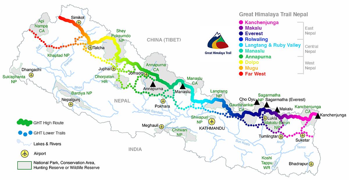 GHT Nepal Route Map