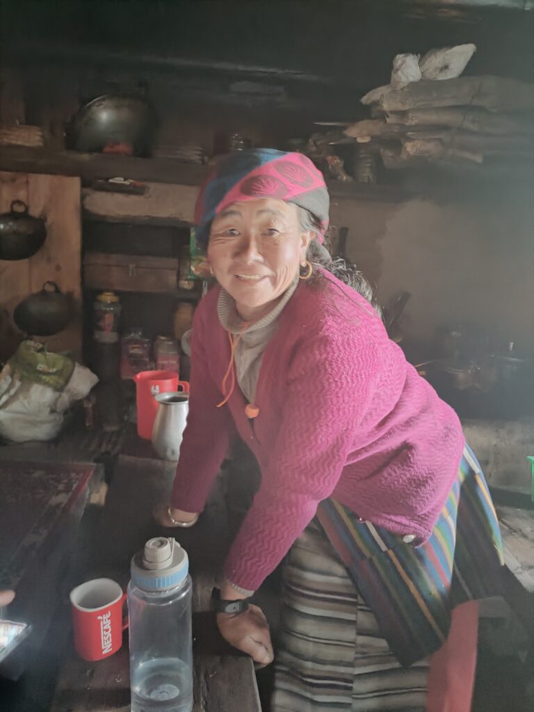 Lone Tamang Tea house owner at pass between Makalu and Solo Kumbu welcomes few trekkers 1